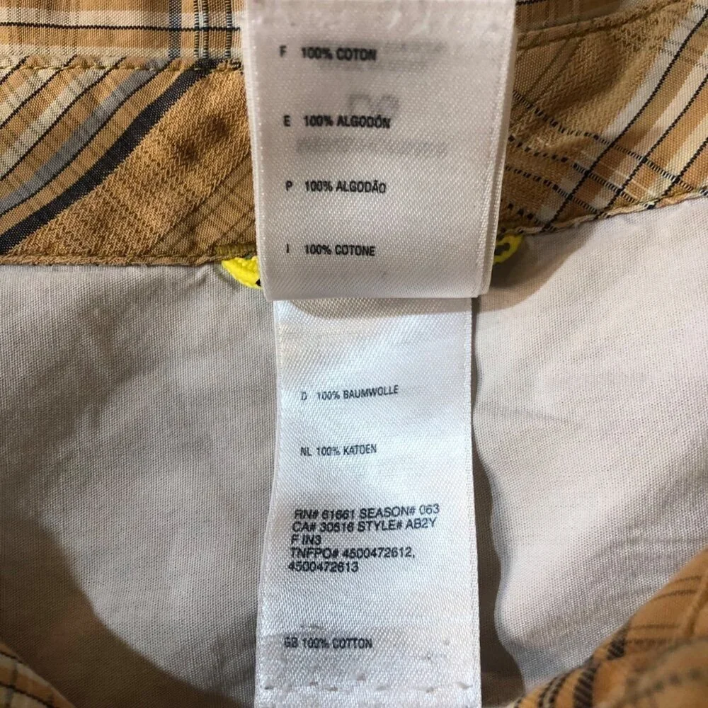 The North Face A5 Series 100% Cotton Long Sleeve Button Front Brown Shirt Sz L